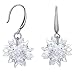 Jewelry 18k White Gold Plated Spark Sharp Cubic Zirconia Hook Earrings Crystal Earrings for Women Casual Earrings for Teen Girls Silver Hoop Earrings Nickel Free Fashion Jewelry Earrings ML014