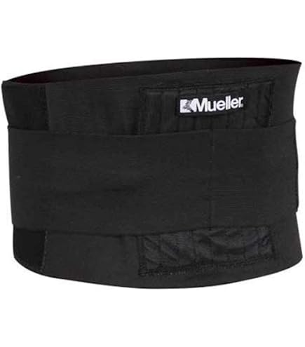 MUELLER Sports Adjustable Lumbar Back Brace With Removable Pads – Black, Breathable, Made In USA