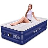 OlarHike Inflatable Airbed Queen/Twin Size, Raised Elevated Blow up Air Mattress for Guests, Soft Flocked Top & Premium Sleeping Support