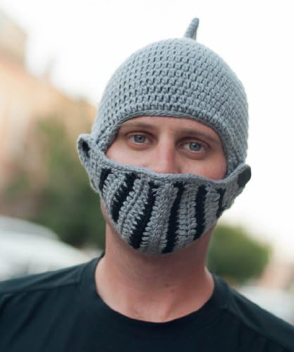 Handmade crochet knight hat, beanie, helmat, armor with removable face guard - fits 3-8 year child by Knitnutbyjl