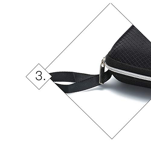 Sunglasses Eyeglasses Zipper Hard Case Protective Box Portable Square Eyes Glasses Bag (Black, 16x7x6cm(LxWxH))