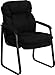 Flash Furniture Isla Black Microfiber Executive Side Reception Chair with Lumbar Support and Sled Base