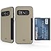 Galaxy S8 Case, Molan Cano [Lucy] Slide Out Card Holder Wallet Case Dual Layer PU Cover with 1 Card Slot for Samsung Galaxy S8 - Champagne Gold