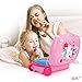 Toyk Super Fun Multifunctional Music Suitcase Kids Learn Beauty Salon Cosmetic Toys Set Lights with Adjustable Sound Educational Music Toys for 1 2 3 4 5 6 7 8 9 10 Year Old Boys Girls