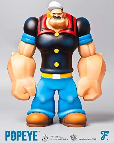 IFiDEA Popeye 14" Vinyl Figure Toy, Pop-Eye The Sailor Man Licensed by Medialink 14.8 inch Designer Character Cartoon Animation Series Figurine Design by Fools Paradise, D-HK-FP-Pope