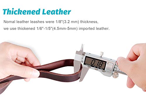 FAIRWIN Braided Leather Dog Training Leash 6 Foot - 5.6 Foot Military Grade Heavy Duty Dog Leash for Large Medium Small… - Image 6