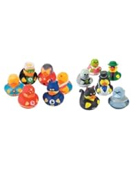 Toy: 12 Rubber Ducks Superhero & Villian Bathtub Boys Birthday Party Favors Cake Toppers - fun express