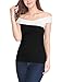 Allegra K Women's Contrast Color Slim Fit Off The Shoulder Top