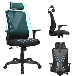 Home Office Chair Ergonomic Desk Chair High Back Mesh Computer Chair with Adjustable Height and Elastic Lumbar Support…
