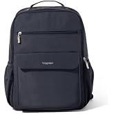 Baggallini Everyday Laptop Backpack - 11x15.5 Lightweight Water-Repellent Nylon Travel Bag w/Padded Laptop Sleeve &amp; RFID
