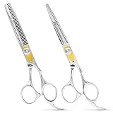 [NEW PACKAGING] Equinox Professional Razor Edge Series - Barber Hair Cutting and Thinning/Texturizing Scissors/Shears Set - 6.5