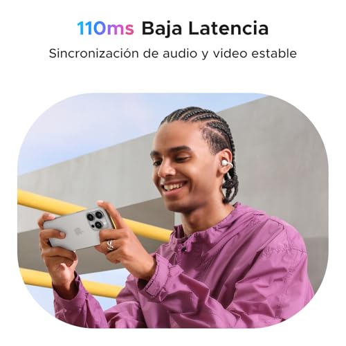 UGREEN Audífonos Inalámbricos Bluetooth 5.4 Oído Abierto con Pantalla Inteligente Táctil, Open-Ear 12 Funciones con Toque, 12 mm Diafragma, 110 ms Latencia Baja, Compatible con iPhone, Huawei, Xiaomi