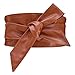 Faux Leather Obi Wrap Belt Womens Cityelf Around Cinch Band Wide Boho Waistband Tan,Medium