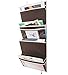 MISSLO Mail Organizer Wall Mount Over The Door Magazine Storage (4 Pockets, Coffee)