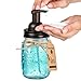 SheeChung Mason Jar Foaming Soap Dispenser-Rustproof Stainless Steel Lid & Foaming Soap Pump,Best Hand Foam Soap Dispenser Glass for Bathroom Vanities or Kitchen Sink,Countertops-Bronze (1 pk)