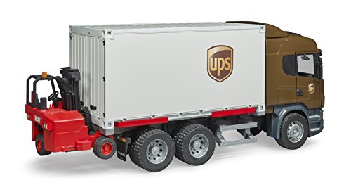 bruder 03581 - Scania R-Serie UPS Logistik-LKW & Mitnahmestapler - 1:16 Transporter Lastwagen Laster Truck Gabelstapler… – Bild 6