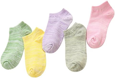 Glamorstar Women Socks Cotton No Show Low Cut Socks Ankle Sock 5 Pack Candy