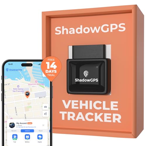 Real-Time OBD2 GPS Car Tracker – $12/Month with 14 Day Free Trial – Plug & Play Device for Families, Teens & Businesses with Trip History, Driving Alerts & GeoFence – Accurate, Easy Setup