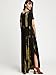 MakeMeChic Women's Boho Maxi Short Sleeve Split Pockets Tie Dye Long Dress Black XL