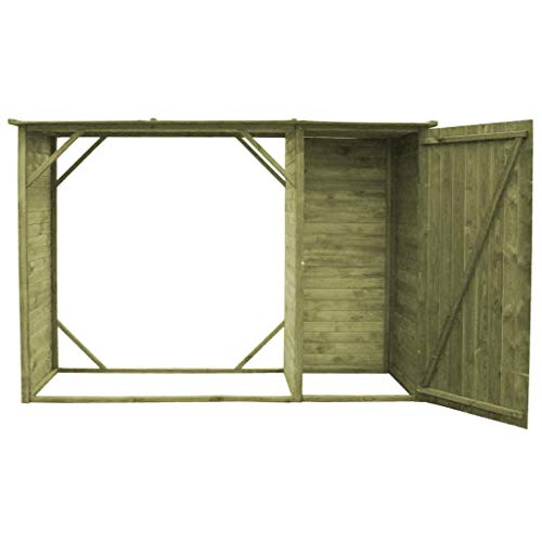 Festnight Geräteschuppen mit Unterstand Gartenhaus Schuppen Geräteschrank Gerätehaus Gartenschrank Lagerschuppen… – Bild 4
