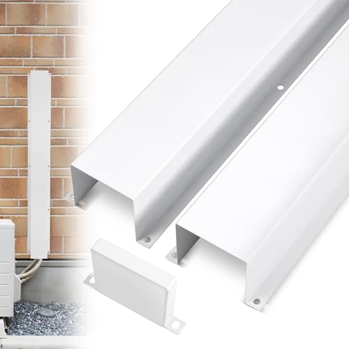 LyPrem 2m L Mini-Split-Metall-Leitungsabdeckung 100mm B, für Klima(Weiß)
