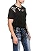 Coofandy Men's Hipster Hip Hop Tees Cotton Crewneck Cutout Tees Summer Fashion T Shirt Black Medium