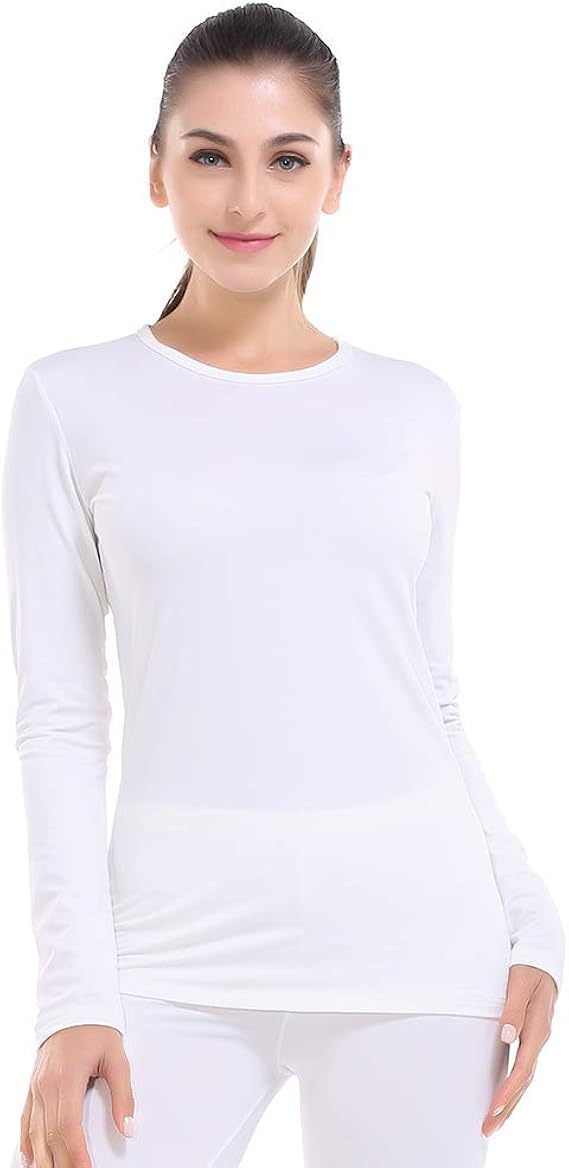 Amazon Co Jp Mancyfit あったかインナー 防寒肌着 レディース 長袖シャツ ロングパンツ ヒートテック 保温インナー 上下セット ホワイト 2xl 服 ファッション小物