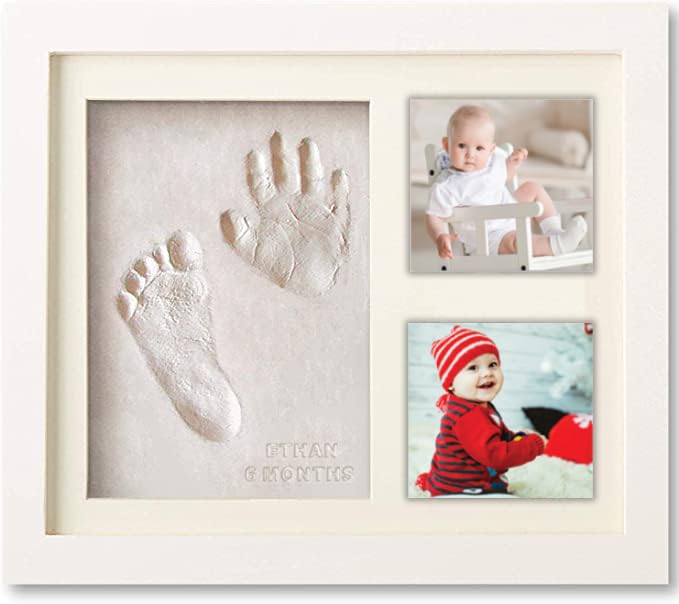 Frame Newborn Footprints (3rd Generation) Kit Cast Hands and Feet of the Child in Clay Ideas Gift Mom Birthday Baptism Baby Birth Baby Photo Frame Table and Wall