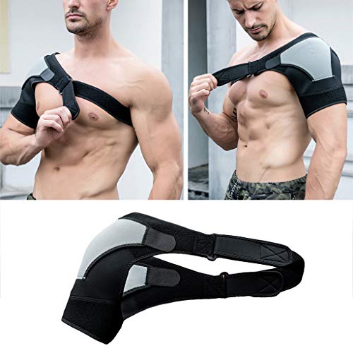 YunZyun Shoulder Brace Rotator Cuff Pain Relief Support Adjustable Belt Sleeve,Provides Protection, Heat and Support for Shoulder (Black)