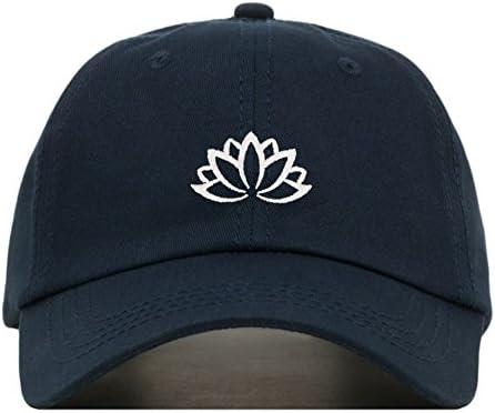 Lotus Flower Baseball Hat, Embroidered Dad Cap, Unstructured Soft Cotton, Adjustable Strap Back (Multiple Colors)
