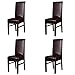 Jinzio Dining Chair Covers, Solid Pu Leather Waterproof Stretch Dining Chair Protctor Cover Slipcover (4, Coffee)