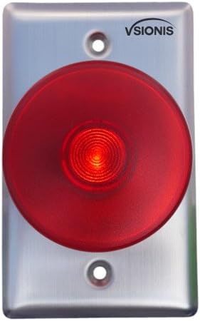Vsionis VIS-7016 Big Red Round LED Exit Button or Emergency Switch for Door Access Control UL Listed