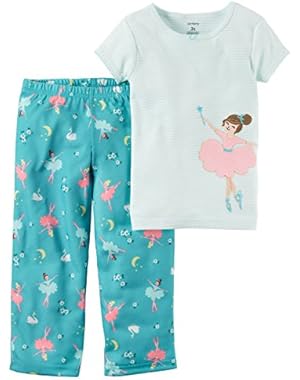 Toddler Girls' 2-Piece Cotton & Jersey PJs 353G097, Blue, 5T
