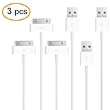 RELPER 3pcs iPhone 4s Cable USB Sync and Charging Cable for iPhone 4/4S, iPhone 3G/3GS, iPad 1/2/3, iPod - 3.2 Feet 1 Meter