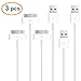 RELPER 3pcs iPhone 4s Cable USB Sync and Charging Cable for iPhone 4/4S, iPhone 3G/3GS, iPad 1/2/3, iPod - 3.2 Feet 1 Meter