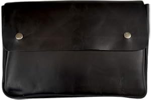 MILITARIA STUFFS Leather File Folder Organizer Document Holder, File Case, A5 Binder, Envelope Portfolio, Pencil Pouch,Leather Portfolio ,Laptop Sleeve Case for 13"14" 15" Laptops,Macbook & Tablets (Black)