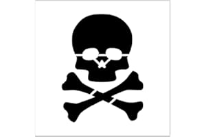 HANDMADE Skull and Crossbones Stencil 4 Inch Halloween Design Holiday Pumpkin Carving Reusable Sheet for DIY craft crafting card making cookie cake airbrushing small miniature MIN102