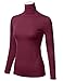 FLORIA Women's Long Sleeve Lightweight Slim Turtleneck Top Pullover (S-3XL)