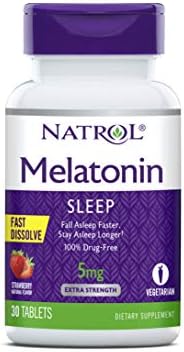Natrol Melatonin Fast Dissolve Tablets, Helps You Fall Asleep Faster, Stay Asleep Longer, Easy to Take, Dissol