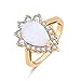 ZIS New Design White Fire Opal Water Drop 18K Gold Plated CZ Stone Engagement Jewelry Rings (8)