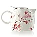 Tea Forte Pugg Ceramic Teapot Infuser Set with Loose Lea Tea Steeping Basket and Lid, Cherry Blossoms