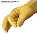 Youngstown Gloves Leather Utility Long Cuff Work Glove For Men - Kevlar Lined - Cut, Puncture, Flame Resistant, Arc Rated - Black/Tan, Large