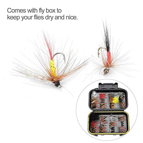 WE-WIN Fliegen Angeln Box mit Fliegen, Forelle Fliegen Angeln Fliegen 72pcs Headed Nymphen Set – Bild 5