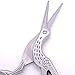 BROSHAN Plated Gold Crane Scissors Sewing Classic Stork Scissors Embroidery Crafe Small Scissors for Needle Work (Silver)