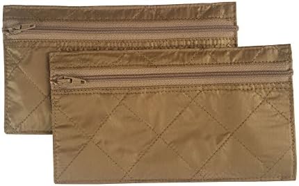 2-Pack Budgeting Envelopes, Zippered Wallet, Reusable Spending Allowance Cash Envelope System, Nylon Organizer Bag (Small, Gold)