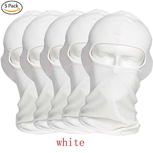 2018 5pcs lots white Windproof Ski Mask Cold Weather Face Mask Motorcycle Neck Warmer or Tactical Ultimate Thermal Retention in Outdoors Super Comfortable Hypo-allergenic Moisture Wicking by CxYuan