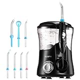 Water Flosser, ELLESYE 600ml Oral Irrigator with 7 Multifunctional Jet Tips, 3 Min Timer, Dental Water Flosser for Braces Care & Teeth Cleaning, Quiet Design Family Dental Flosser for Adults & Kid Use