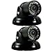 REVO America RCTS30-3BNDL2 700 TVL Indoor/Outdoor Mini Turret Surveillance Camera with 100-Feet Night Vision - 2 Pack (Black)