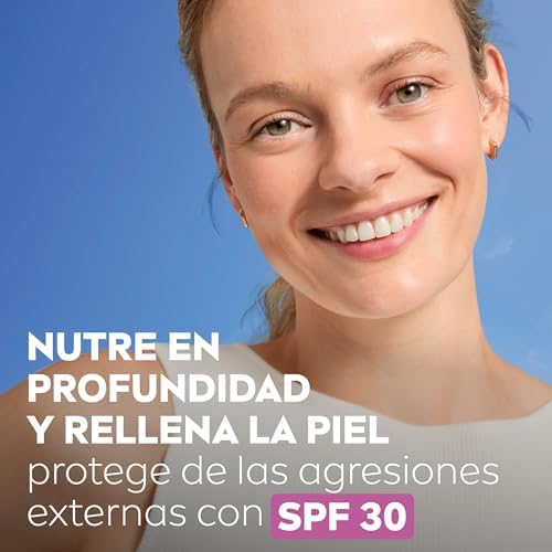Crema de Día Nutritiva - Crema Facial Hidratante - Hidratanta y Previene las Manchas - Protección Solar PF30 - Aceite de Almendra y Extracto de Magnolia Natural - Piel Seca y Sensible - 50 ml