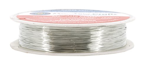 Mandala Crafts Thin Copper Wire for Jewelry Making, Sculpting, Weaving, Hobby, Gem Metal Wrap; Soft and Bendable; 1 Spool (28 Gauge 50M, Silver)
